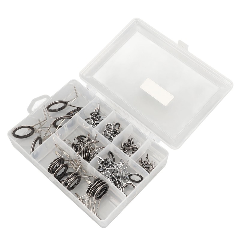 75Pcs Fishing Rod Tip Repair Kit Fishing Rod Guides Stainless