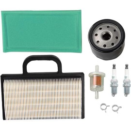 698754 273638 Air Filter 691035 Fuel Filter 696854 Oil Filter Spark Plug for B & S Intek Extended Life Series V-Twin 18-26 HP Lawn Mower