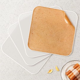 Septree Silicone Dehydrator Trays with Edge, Dehydrator Accessories, 4Pack BPA-Free Fruit Roll Sheets, Used for Dehydrated Food, Fruit Leather, Jerky, Herbs, Meat, Mushroom, Swiss Rolls,11" x 11"