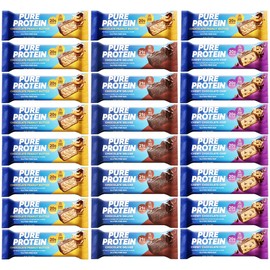 Pure Protein Bars 10 Chocolate Peanut Butter & 7 Chocolate Deluxe & 6 Chewy Chocolate Chip, 20g High Protein, Nutritious Snacks to Support Energy