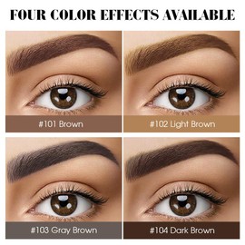 LSxia 2 Pcs Peel Off Tattoo Eyebrow Gel Set, Natural Color Eye-Brow Gel Long-Lasting Waterproof Eyebrow Tattoo, Easy Peel Off Eyebrow Brow Tattoo Makeup -Up To 3 Days (Dark Brown)