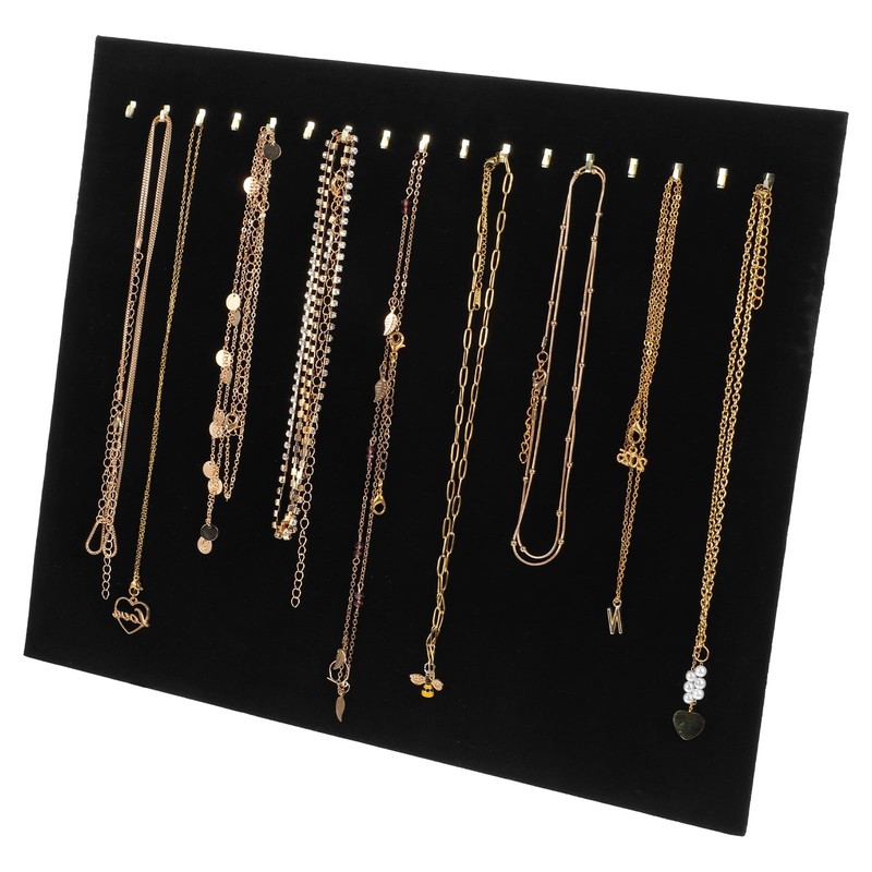 3 Pack Black Velvet Jewelry Display Stands – 17 Hook