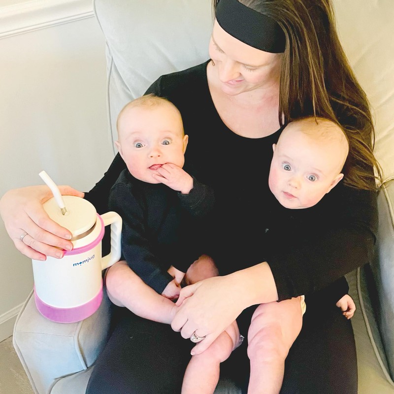 momjug Hydration Water Bottle for Moms 50oz (Without Indicator, White)