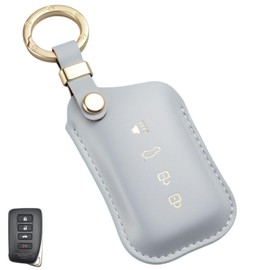 WiiLemz Key Fob Cover for Lexus, Compatible with Lexus ES is GS NX RX RC GX LX 570 200 250 300 350 h F Sport Soft Smooth Leather Key Cover Case Shell with Key Ring, 4 Buttons (Blue)