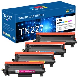 TN227BK,TN227C,TN227M,TN227Y High Yield Black,Cyan,Magenta and Yellow Toner Cartridge for Brother TN227 TN-227 HL-L3210CW HL-L3230CDW HL-L3290CDW MFC-L3710CW MFC-L3750CDW MFC-L3770CDW Printer