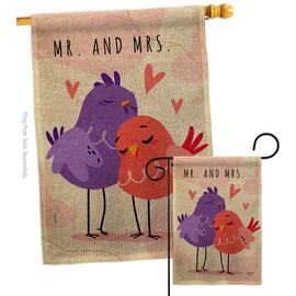 Angeleno Heritage Sweet Mrs Burlap Garden House Flag-Set Celebration Wedding Marriage Bride Groom Occasion Anniversary Party Decoration Banner Small Yard Gift Double-Sided, Made in USA