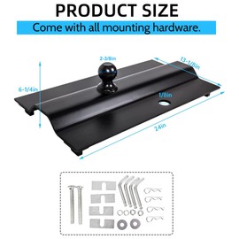 5th Wheel Gooseneck Hitch Trailer Towing Multi-Fit in-Bed Fixed Offset 25,000 lbs, 2-5/16-Inch Ball