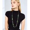 FULU AUTUMN Long Pearl Necklace Women's Boho Long Stone Necklace