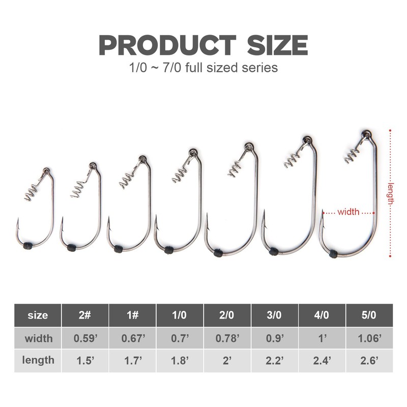 40pcs Weedless Flipping Worm Hooks with Screw Lock & Silicone