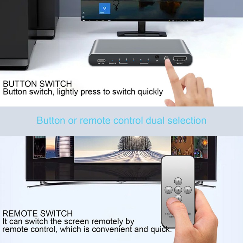 SWH51 5x1 HD Multimedia Interface Switcher 4K 60Hz 5 in