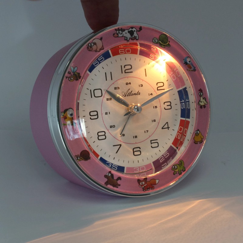 Atlanta Alarm Clock, Plastic, pink, 9.5 cm