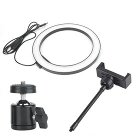 10 Inch 2400‑3000LM 12W LED Ring Light with Cell Phone Clamp Living Broadcast Selfie Fill Lamp