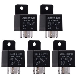 Ehdis Car Relay 12 V 24 V 40 A Relay for Car Moto 5 Pin Coil, Contactor Relay Switch Power Motor Relay, Car Switch and Starters Spdt Model No: JD2912-1Z-12VDC 40A 14VDC