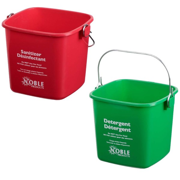 Noble Products KP97RDNBL/KP97GNNBL Square Pail for Cleaning, Detergent and Sanitizing,