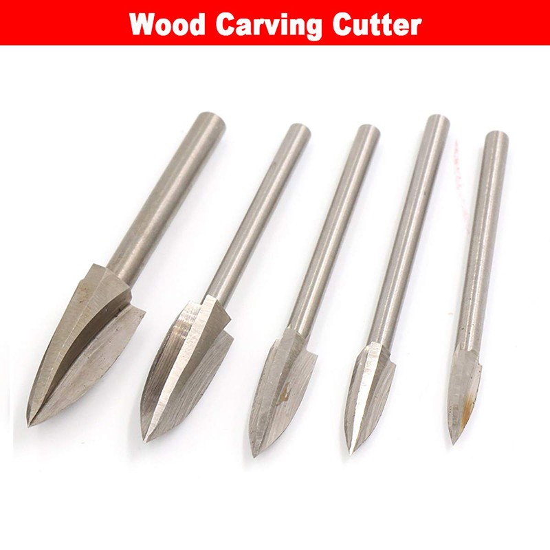 Woodworking Carving Tool, 9 Pieces Wood Engraving Drill Bit Set