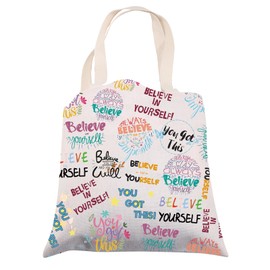 You Got This Inspirational Gifts Tote Bag for Women Girls Believe in Yourself Canvas Tote Bag Reusable Shopping Bags, You Got This Tote Bag