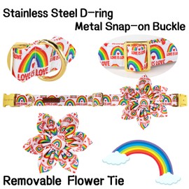 Unique style paws Pride Day Rainbow Dog Collar, Love is Love Best for Small Medium Large Boys Girls Dogs