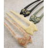 VingTAINE H7530-BK- Cat Motif Bifurcated Hairpin Marble Two-piece Cat Hair
