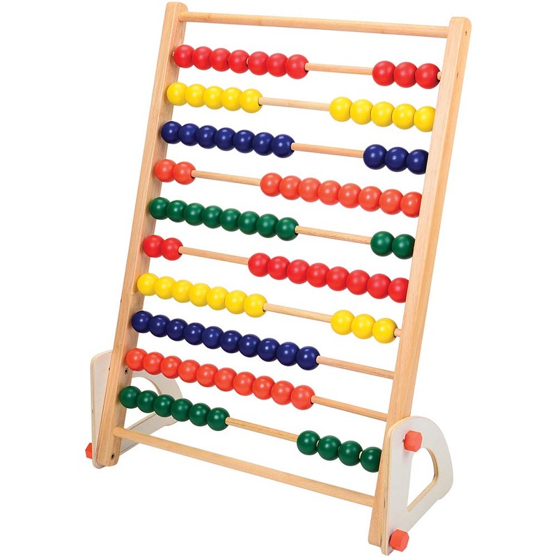 Constructive Playthings Giant Standing Wooden Abacus for Kids, Oversized Wood