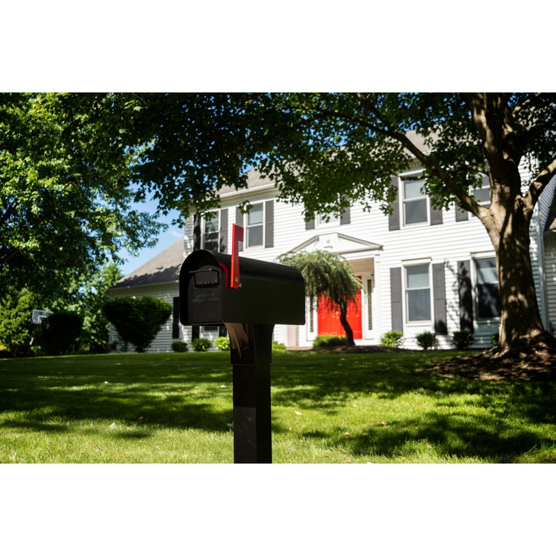 Architectural MAILBOXES Ironside Large Capacity Galvanized Steel black, Post-Mount Mailbox,