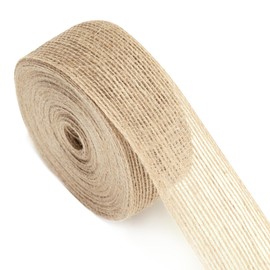 KINGLAKE 3.8cm Hessian Ribbon Roll, 10m Burlap Ribbon Jute Ribbon for Gift Wrapping, Brown Ribbon Natural Craft Ribbon for Crafting, Florist, Presents Packing, Rustic Wedding & Christmas Decorations