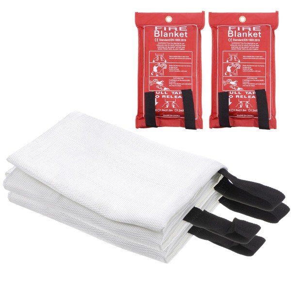 HARFINGTON 2pcs Welding Blanket Fireproof 3.3ftx3.3ft 1022 Fahrenheit Working Temp