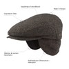 Men's Winter Flat Cap with Ear Flaps, Made from 100