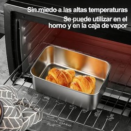 Contenedores para Alimentos, 4pz Caja de Almacenamiento de Alimentos de Acero Inoxidable, Organización y Almacenamiento de Cocina (600ML)             