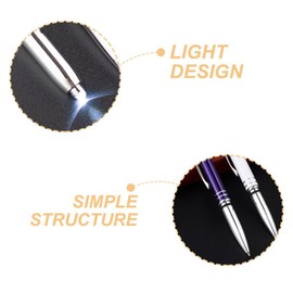 Operitacx LED Ballpoint Pen with Stylus Tip 3Pcs Retractable Lighted Stylus Ballpoint Pen Flashlight Signature Pen for Office Writing in the Dark