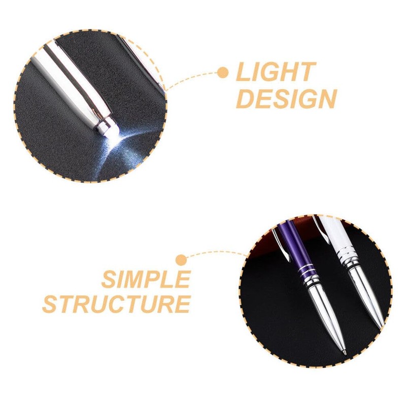 Operitacx LED Ballpoint Pen with Stylus Tip 3Pcs Retractable Lighted