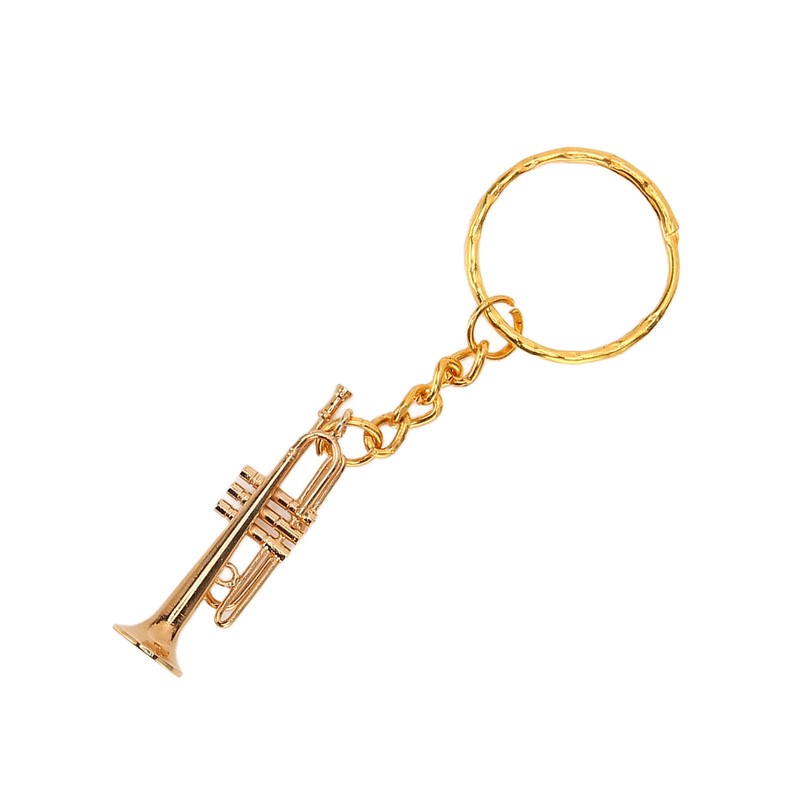 Trumpet Key Chain Pendant Metal Brass Fashionable Stylish Musical Instruments