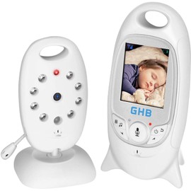 GHB Baby Monitor Video Baby Monitor Wireless with Camera Night Vision Temperature Monitoring Lullaby Function 2 Way Talk