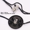 weideer 2Pcs Floor Foot Switch Round Inline Foot Pedal Lamp