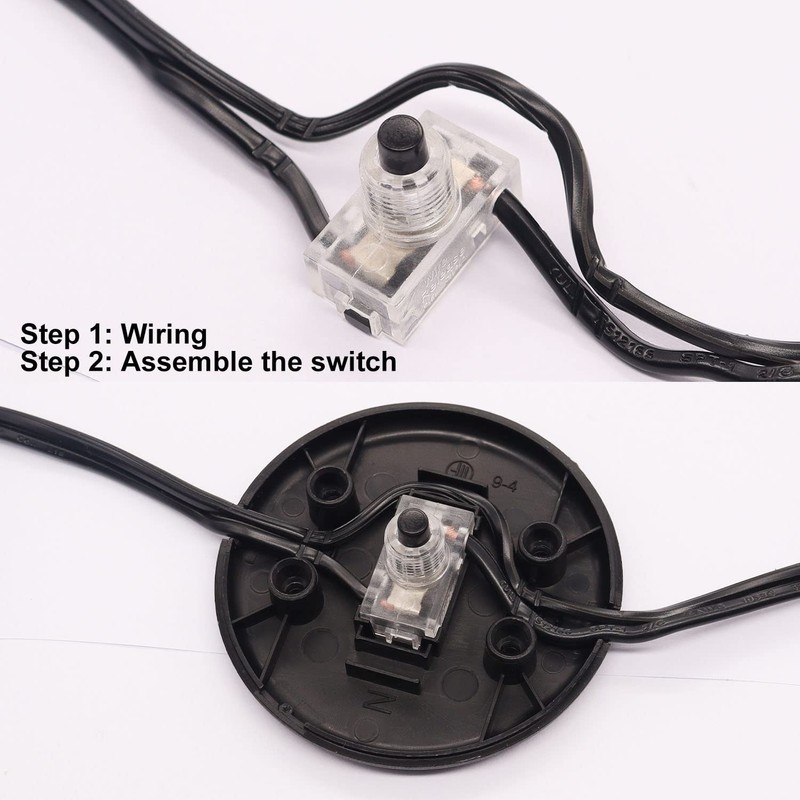 weideer 2Pcs Floor Foot Switch Round Inline Foot Pedal Lamp