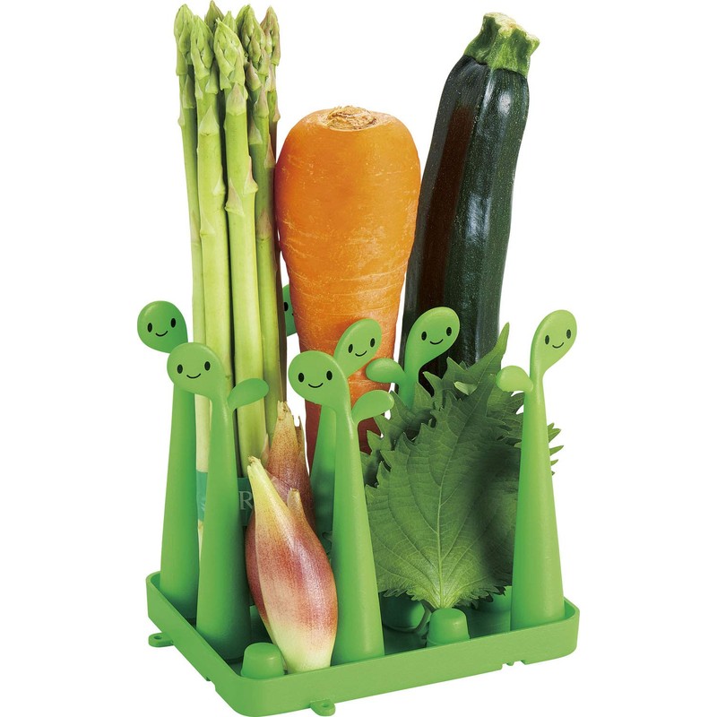 Cogit Veggie Tatechan, Green, Width 4.9 x Depth 3.7 inches