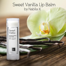 Nabila K Organic Lip Balm – Sweet Vanilla – Nourishing, Hydrating & Soothing – Natural, Vegan, Petroleum-Free – 0.15 oz