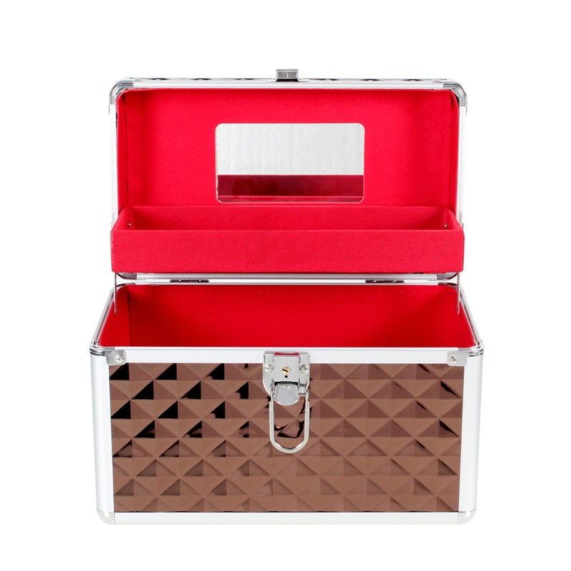 Aluminium Hard Make Up Travel Storage Box Cosmetic Beauty Vanity