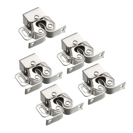 sourcing map Cabinet Door Double Roller Catch Ball Latch with Prong Hardware, Silver 5pcs