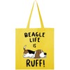 inktastic Beagle Life Is Ruff Tote Bag Yellow 3b670