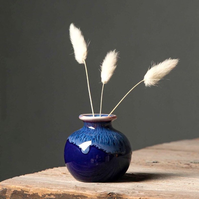 Daittin 3-Piece Ceramic Vase Set - Small Bud Vases for