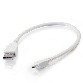 C2G USB Cable, Micro USB Cable, USB 2.0 Cable, USB A to B Cable, 1 Foot (0.3 Meters), White, Cables to Go 27441