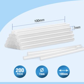 WORKPRO Hot Melt Glue Sticks 100 x 7mm Transparent Universal Hot Melt Glue Gun Ideal for DIY Crafts Leisure 200pcs