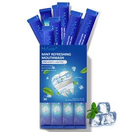 MySmile MySmile Mouthwash Alcohol Free, Mouth Wash for Adults, Travel Mouthwash Helps Kill 99% of Bad Breath Germs, Prevents Cavities, Fluoride Free, Fresh Mint, 30 Uses (0.41 Fl Oz (Pack of 30))