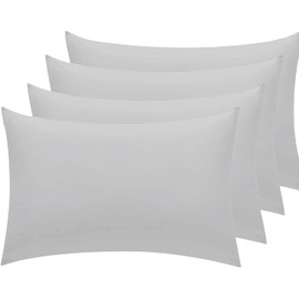 Sunshine Comforts Pillow Cases 4 pack -Microfiber luxury Pillow Cases/Pillow Protectors, Hotel Quality Fabric & Wrinkle free pillowcase 4 pack (Standard Size 50x75 cm, Silver)