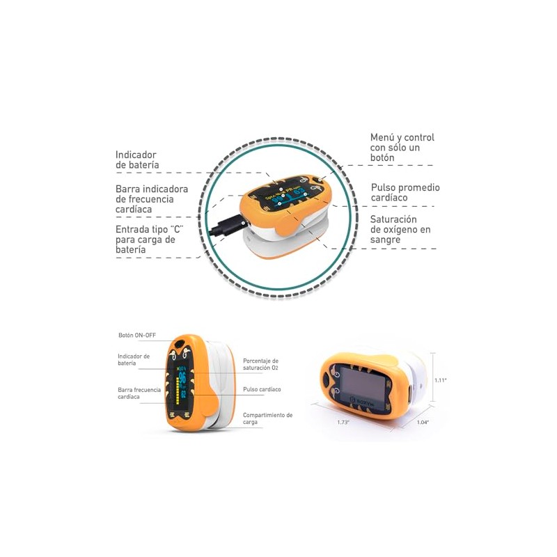 Oxímetro Pediátrico Recargable Tiger, TGR-200 marca IBSAMED