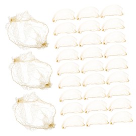 Healeved 60pcs Gold Hair Nets for Wigs Elastic Invisible Mesh Bun Covers Fits All Hair Caps for Ballet Dance Work and Special Events