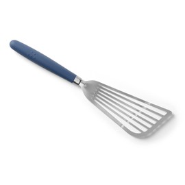 Misen Fish Stainless Steel Spatula - Slotted Turner for Cooking - Perfect for Frying - Heat Resistant - Dishwasher Safe -1mm Thick Flexible Flipper - Soft Silicone Grip Handle for Easy Use