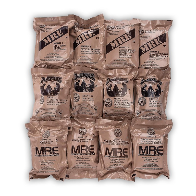 Sopakco 12ct US Military Surplus MRE Meals Ready to Eat