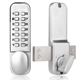 MUTEX Combination Door Lock MX250 Mechanical Keyless Surface Mount Deadbolt - Satin Chrome