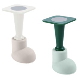 DELUXEFOX ドアストッパーゴム 衝突防止ドアストップ (4個セット) ミュートドアストッ シリコンドアストッパー 穴を開ける必要はありません 吸着式ドアストッパー 壁保護 取り付けが簡単 家庭 オフィス 寝室 書斎に適しています (グレー+ブルー)